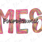 the word "MES" in a stylized, colorful font, with the letters "MES" being the largest and the rest of the letters being smaller and more abstract.