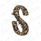 A stylized letter 'S' with a leopard print pattern and the word "SANDWICHES" written in cursive below it.