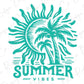 a palm tree with the words summer vibes on it