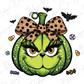 a green pumpkin with a bow on top of it