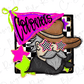 A cartoon character wearing sunglasses and a hat with a banner that says "Coronavil" is depicted in the image.