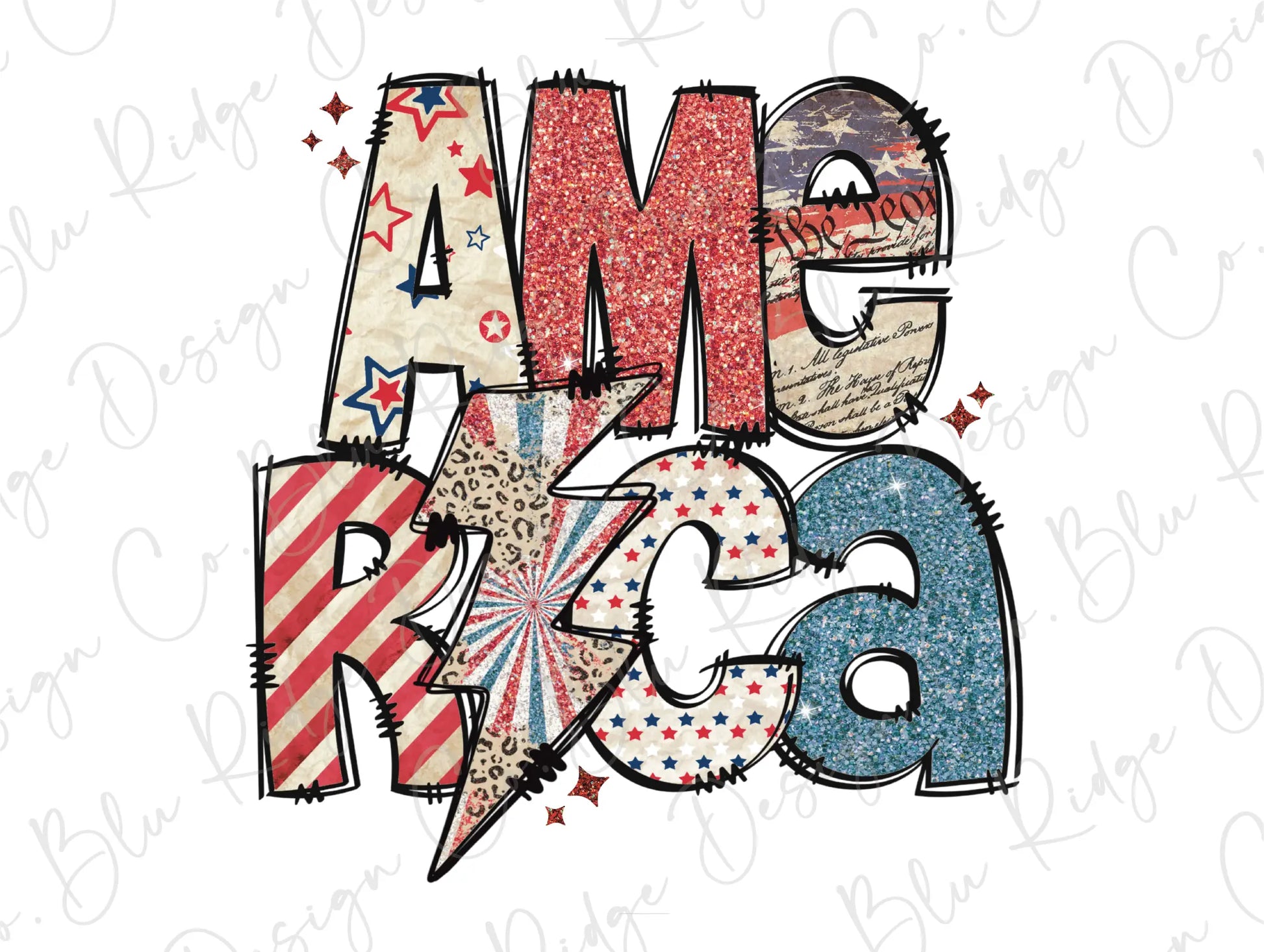 an american flag font with stars and stripes