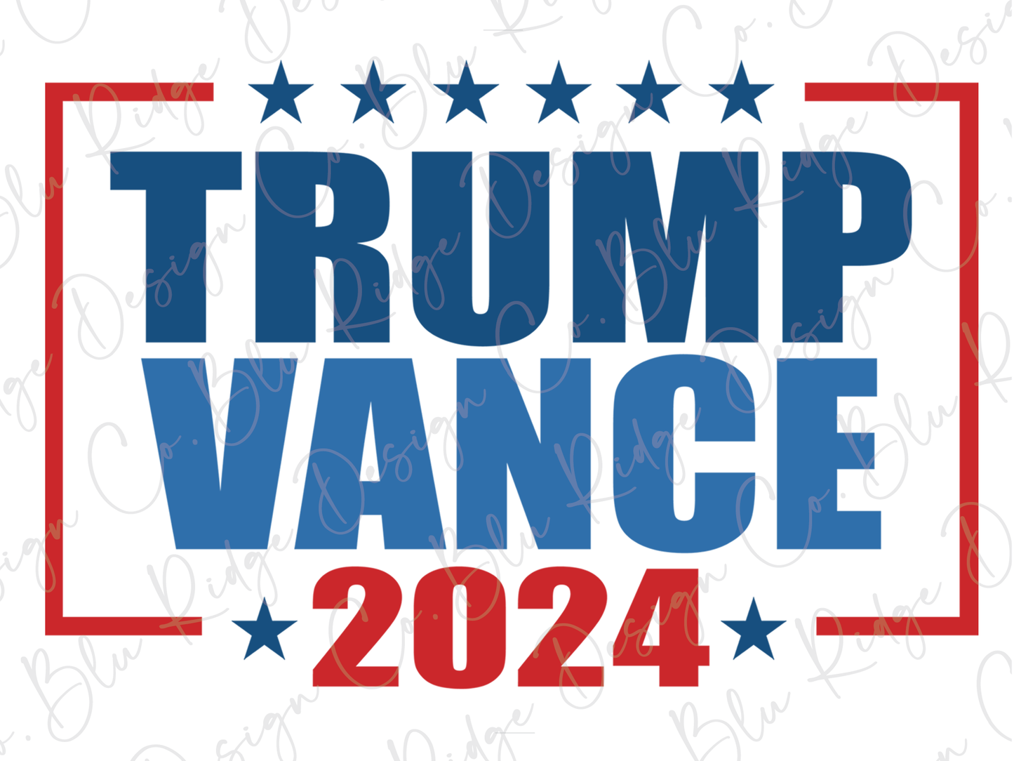 a trump vance sign with stars on it