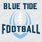 the text "BLUE TIDE FOOTBALL" along with a stylized football graphic.