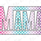 the word mam with a checkered pattern