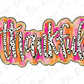 the word thank written in pink and orange ink