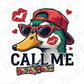 Call Me Valentines Day Duck Graphic T-Shirt