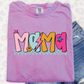 a t - shirt that says mom with a smiley face on it