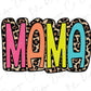 a leopard print word with the word mom on it