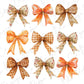 a set of six bows with different patterns