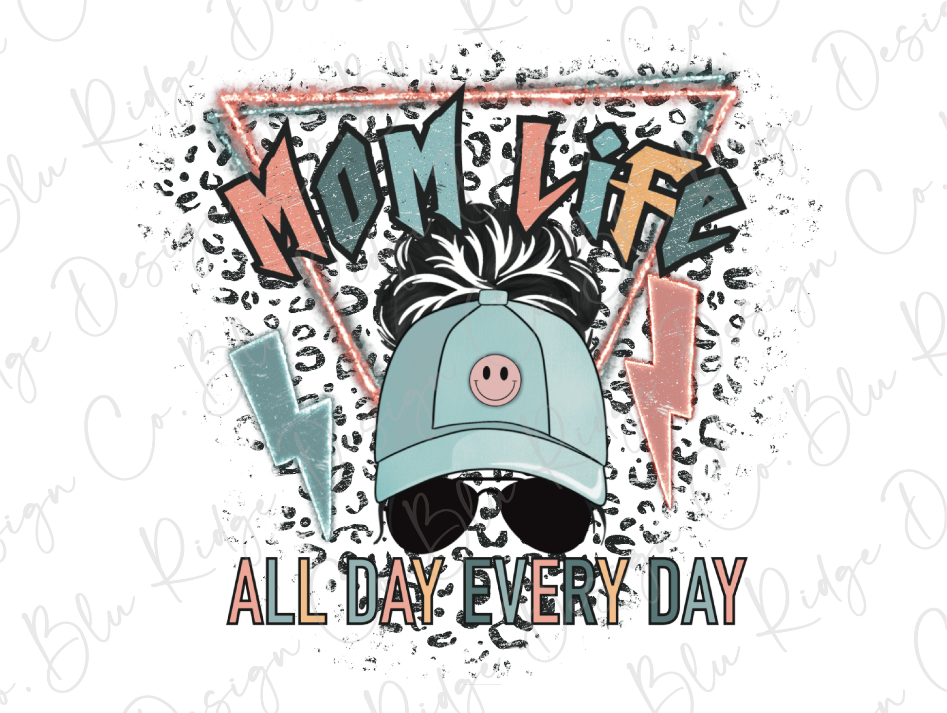 a cartoon character wearing a baseball cap with the words momf all day every day