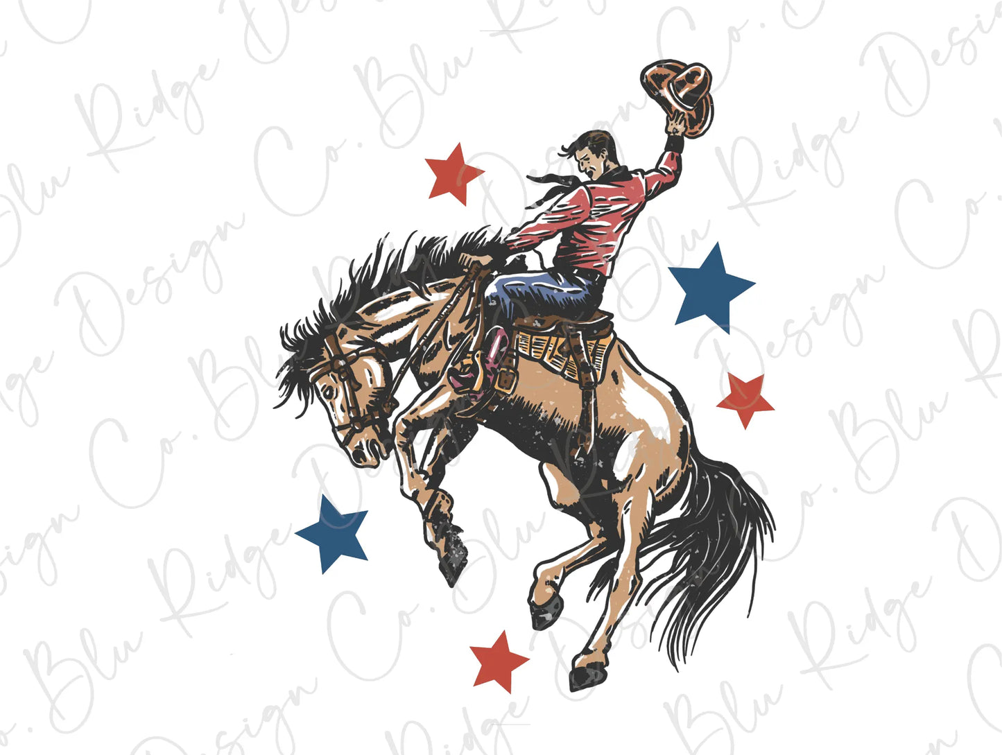 a drawing of a cowboy riding a horse