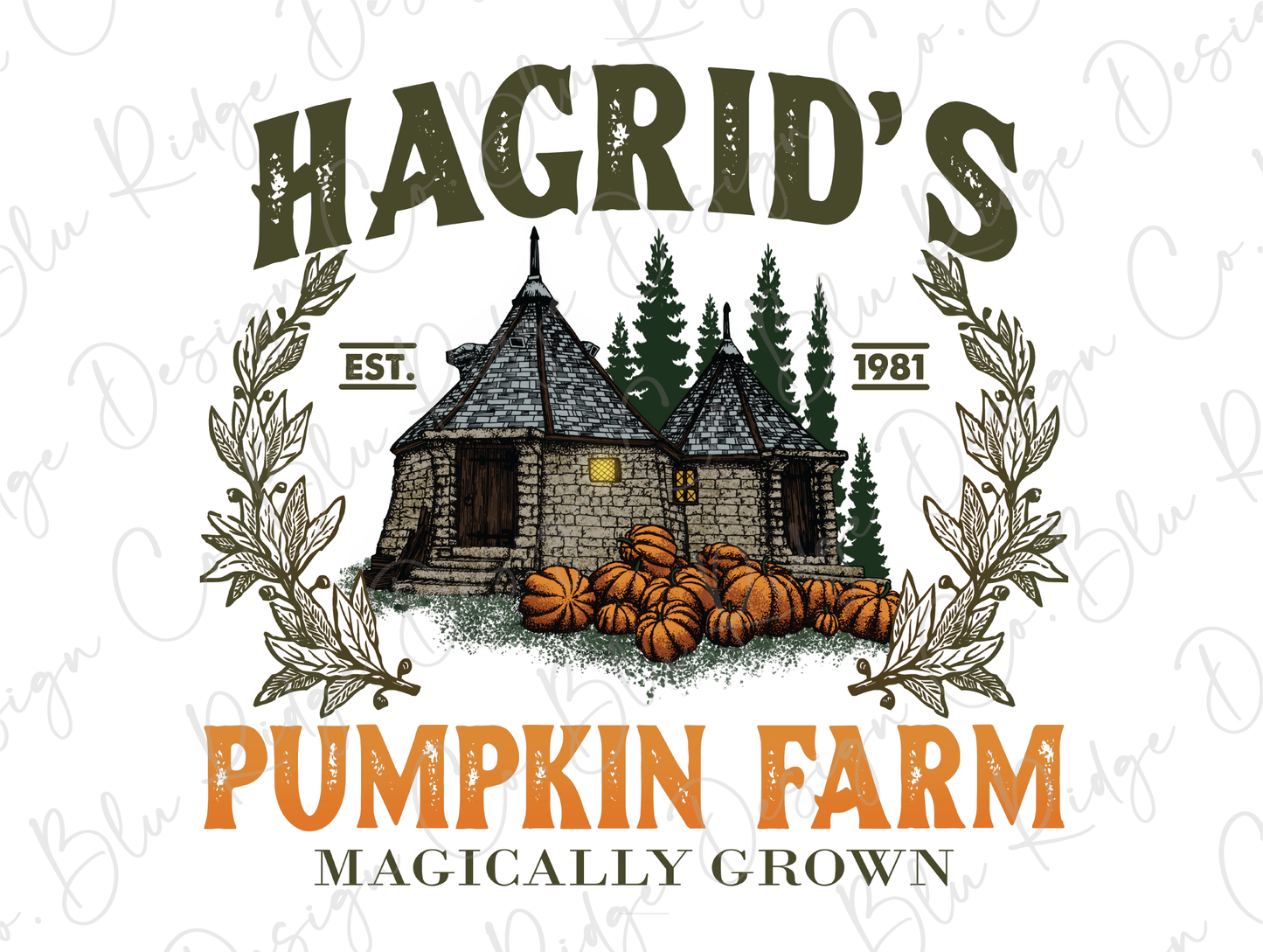 a logo for hagrid's pumpkin farm