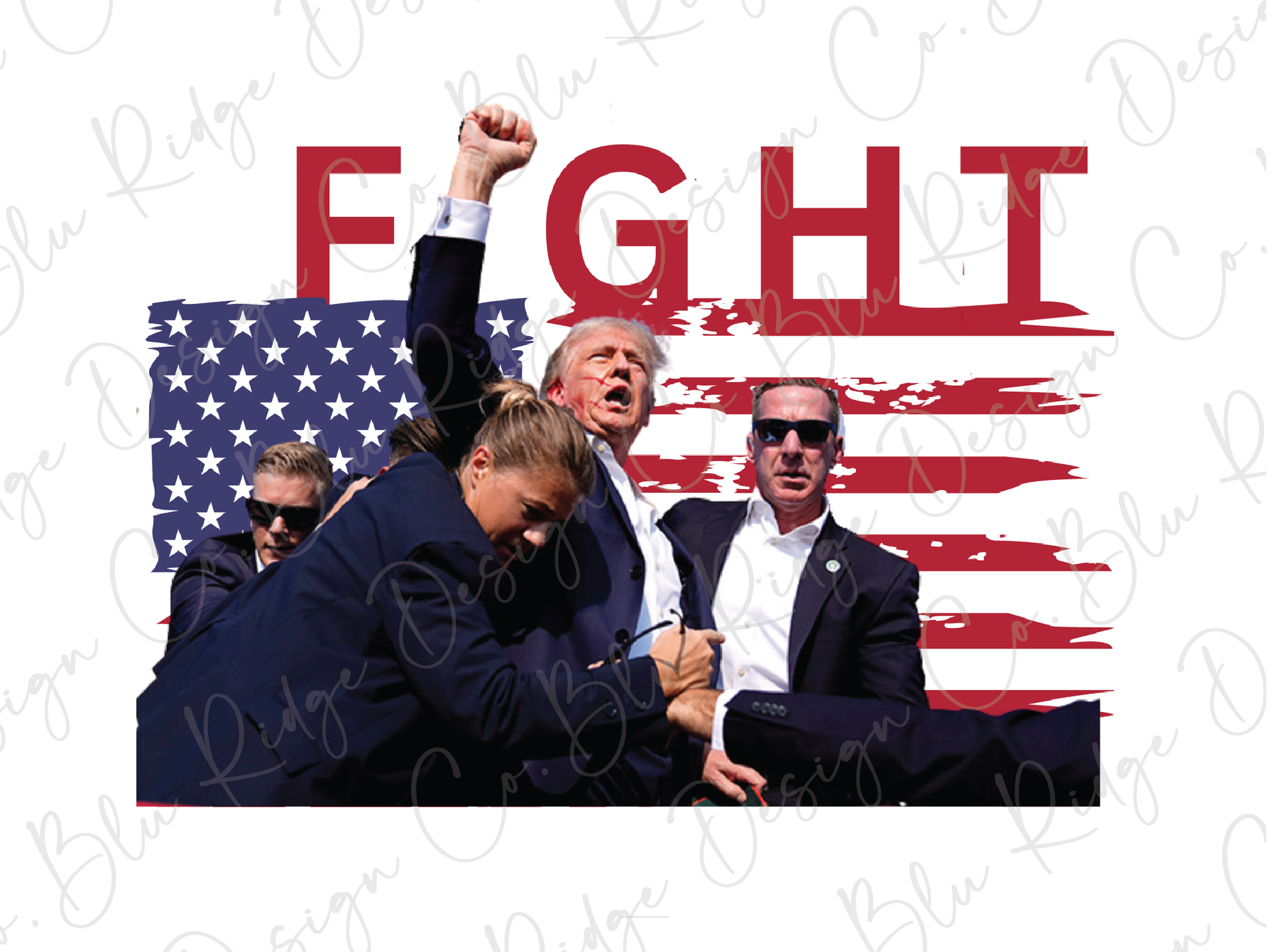 a group of men standing next to each other in front of an american flag