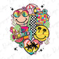 a cartoon character with sunglasses and a checkered umbrella