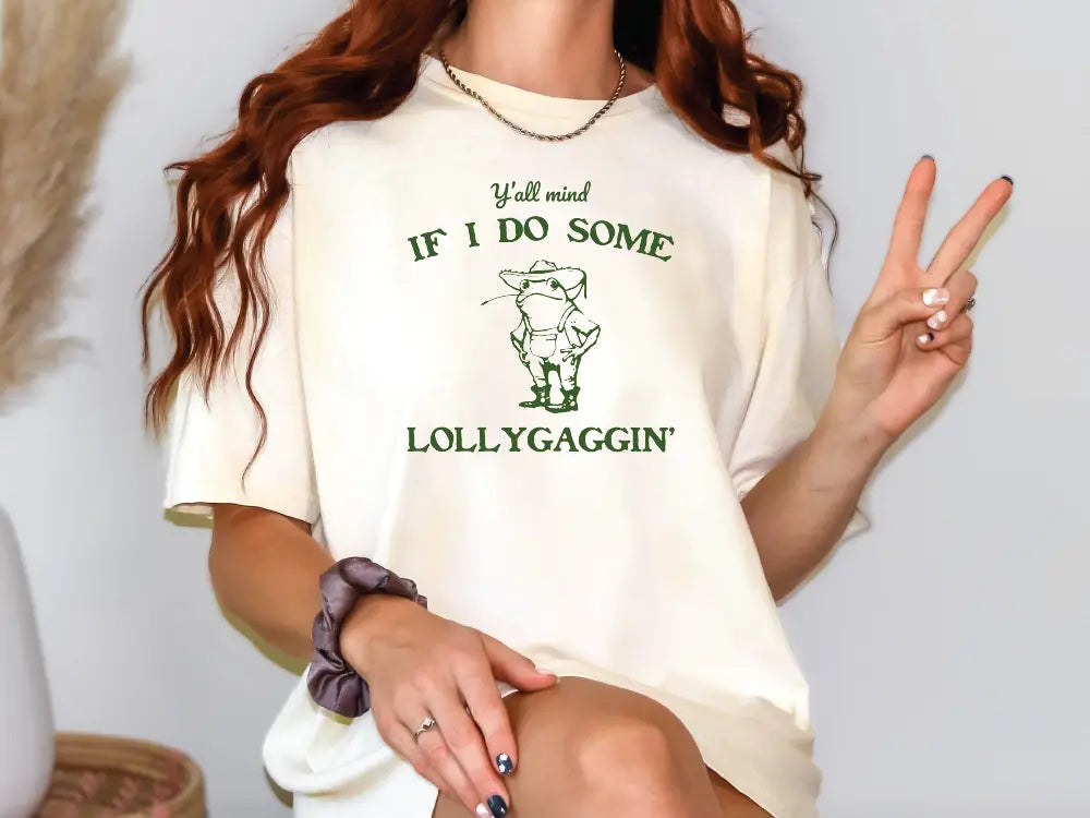 a woman wearing a t - shirt that says if i do some lollyga