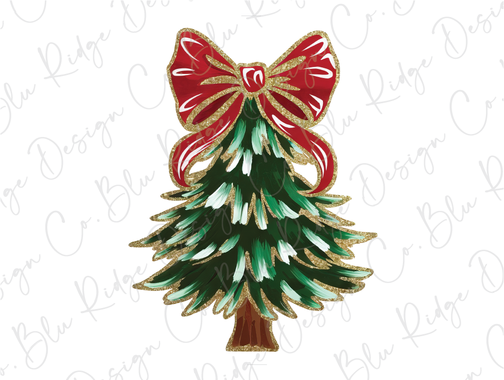 Brush Stroke Christmas Tree Graphic T-Shirt