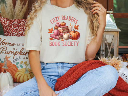 Cozy Readers Book Society Graphic T-Shirt