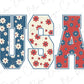 the word usa made up of flowers and letters