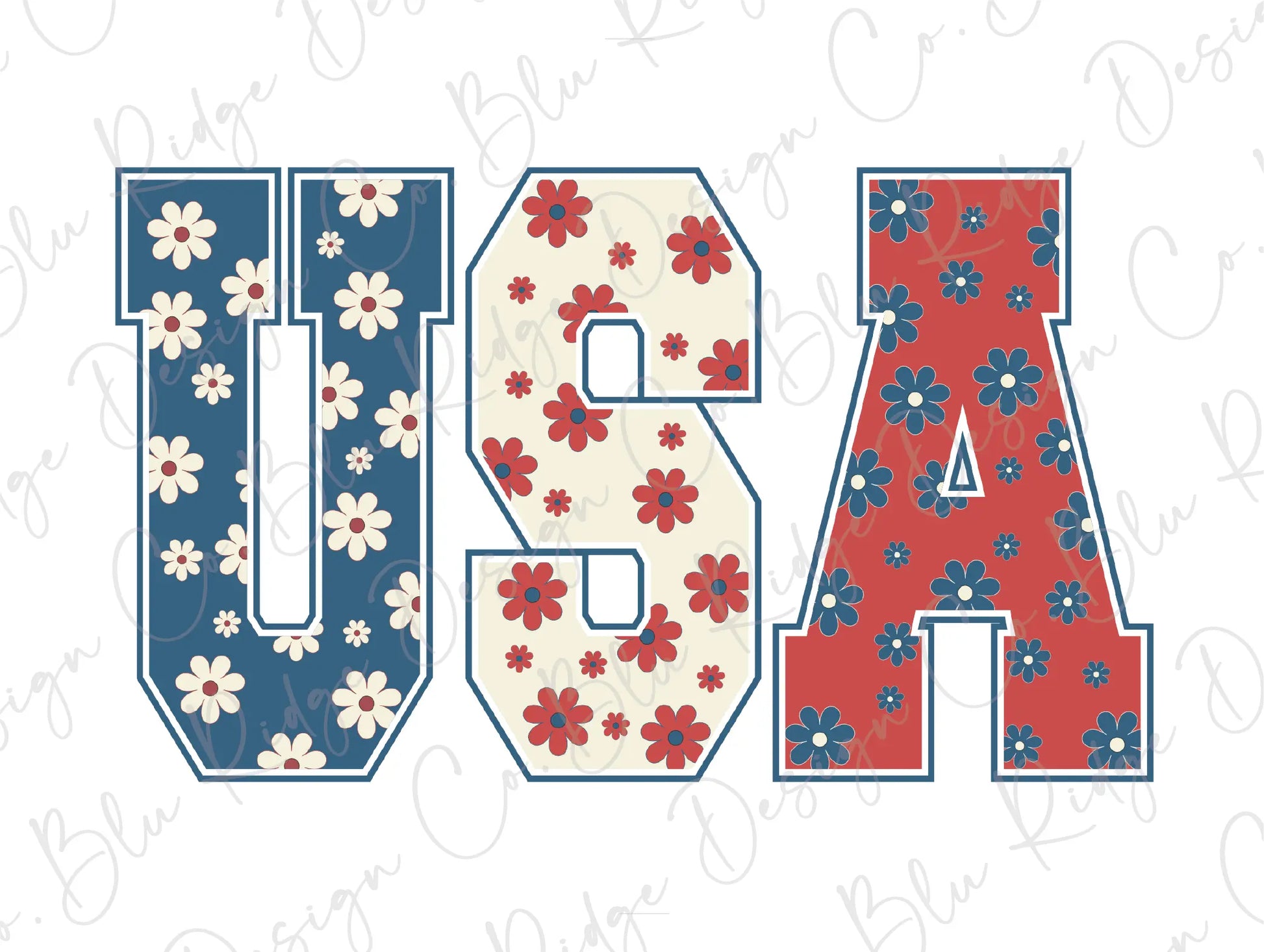 the word usa made up of flowers and letters