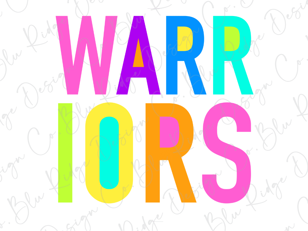 the text "WARRIORS" in a large, colorful font.