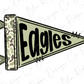 A flag with the word "Eagles" written on it in a stylized font.