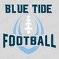 the text "BLUE TIDE FOOTBALL" along with a stylized football graphic.
