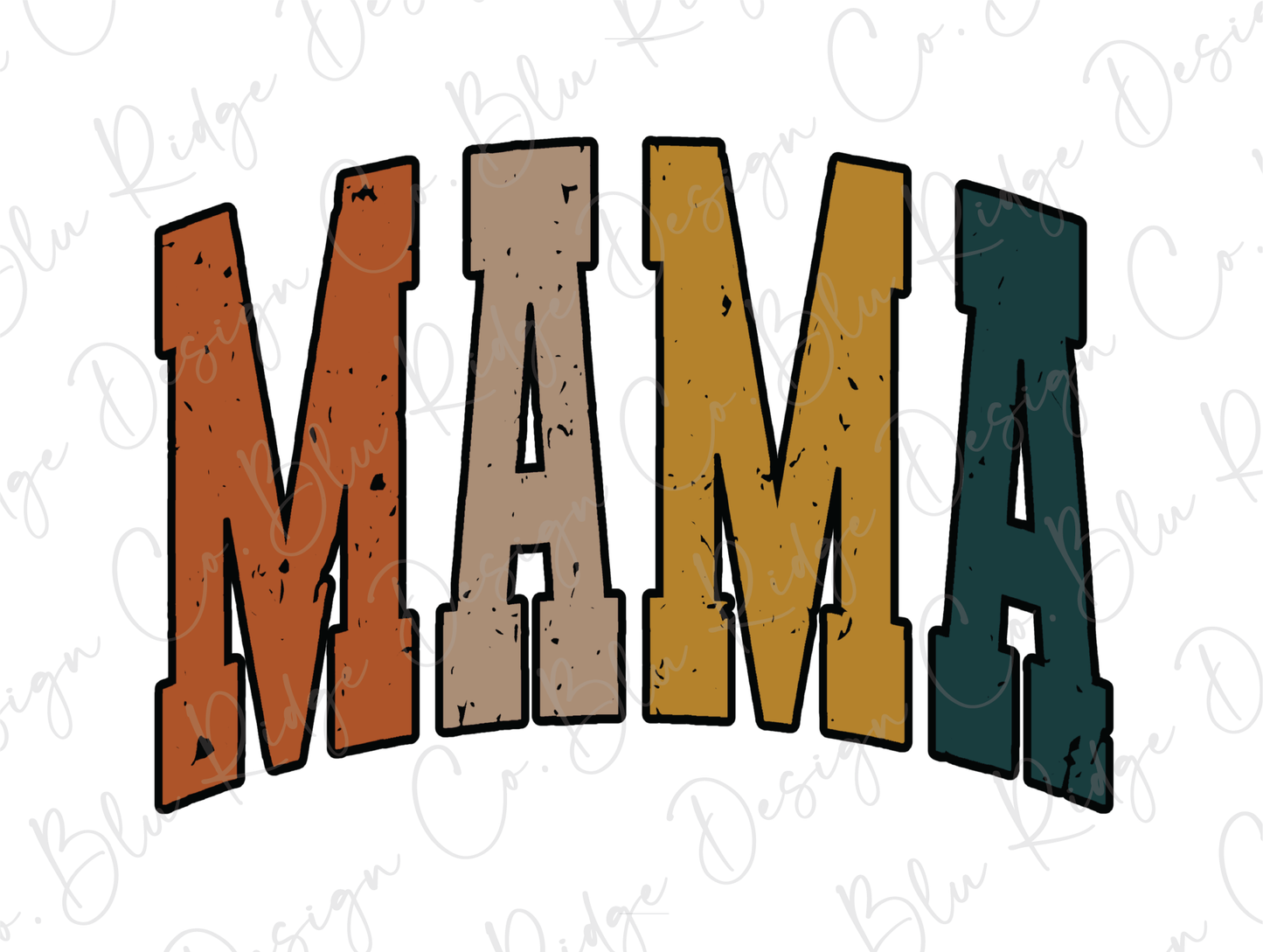 the word mama spelled in different colors