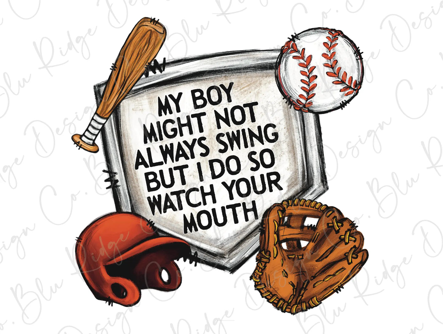 a drawing of a baseball bat, glove and ball