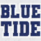 a blue and white sticker that says blue tide