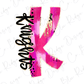 A pink and black stylized letter 'K' with the word "Kneelins" written below it.