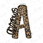 A stylized letter 'A' with a leopard print pattern, featuring the word "Aardvark" written in cursive.