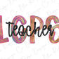 the word teacher spelled in black ink on a white background