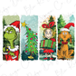 a set of four christmas bookmarks with cartoon characters