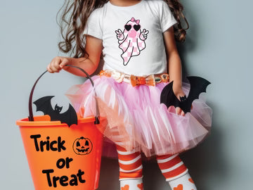 Retro Groovy Halloween Ghost Graphic T-Shirt