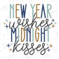 New Year Wishes and Midnight Kisses Happy New Years Eve Party Graphic T-Shirt