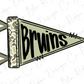 A flag with the word "Brains" written on it.