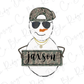 a snowman wearing sunglasses and a baseball cap