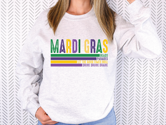 Mardi Gras Let the Good Times Roll Colorful Graphic T-Shirt