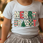 Merry and Bright Christmas Tree Graphic T-Shirt