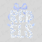 the word "REBELS" in a stylized, floral design with a blue bow.