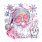 Pink Christmas Santa Graphic T-Shirt