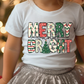 Merry and Bright Christmas Tree Graphic T-Shirt
