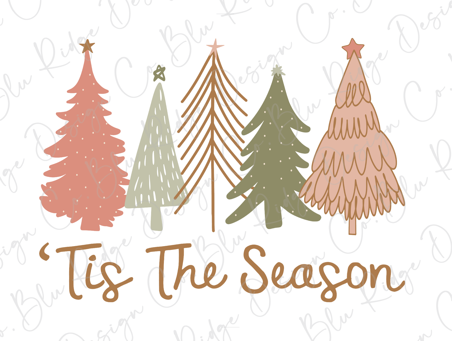 Tis the Season for Christmas Trees Boho Graphic T-Shirt