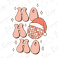 HO HO HO Christmas Disco Ball Santa Hat Graphic T-Shirt