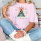 Oh Come Let Us Adore Him Christmas Tree Graphic T-Shirt