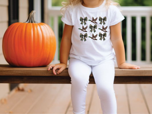 Duck Camo Coquette Bows Graphic T-Shirt