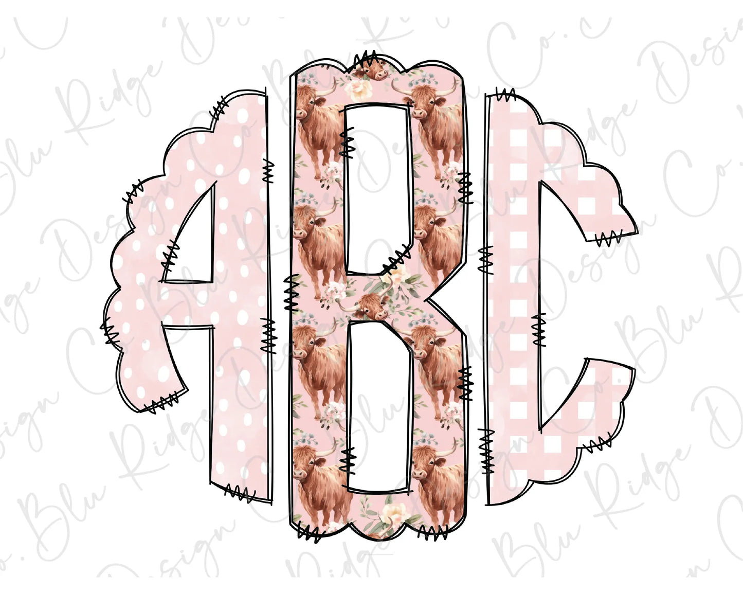 the letter b is made up of pink and white polka dots