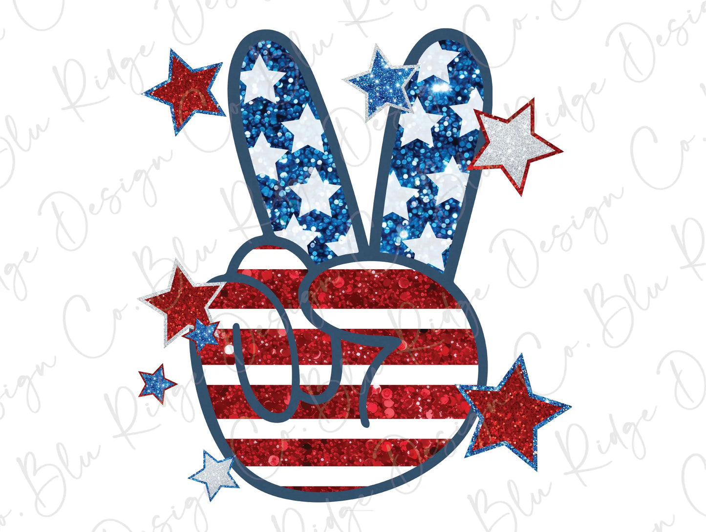 a red, white and blue peace sign with stars