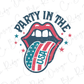 a patriotic tongue with the words party in the usa